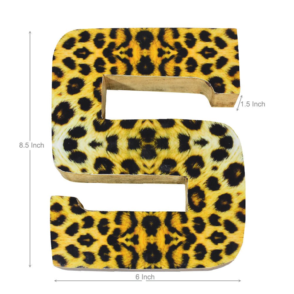 Wild Cheetah Print Mango Wood Letter Block - BBH HOMES LLC