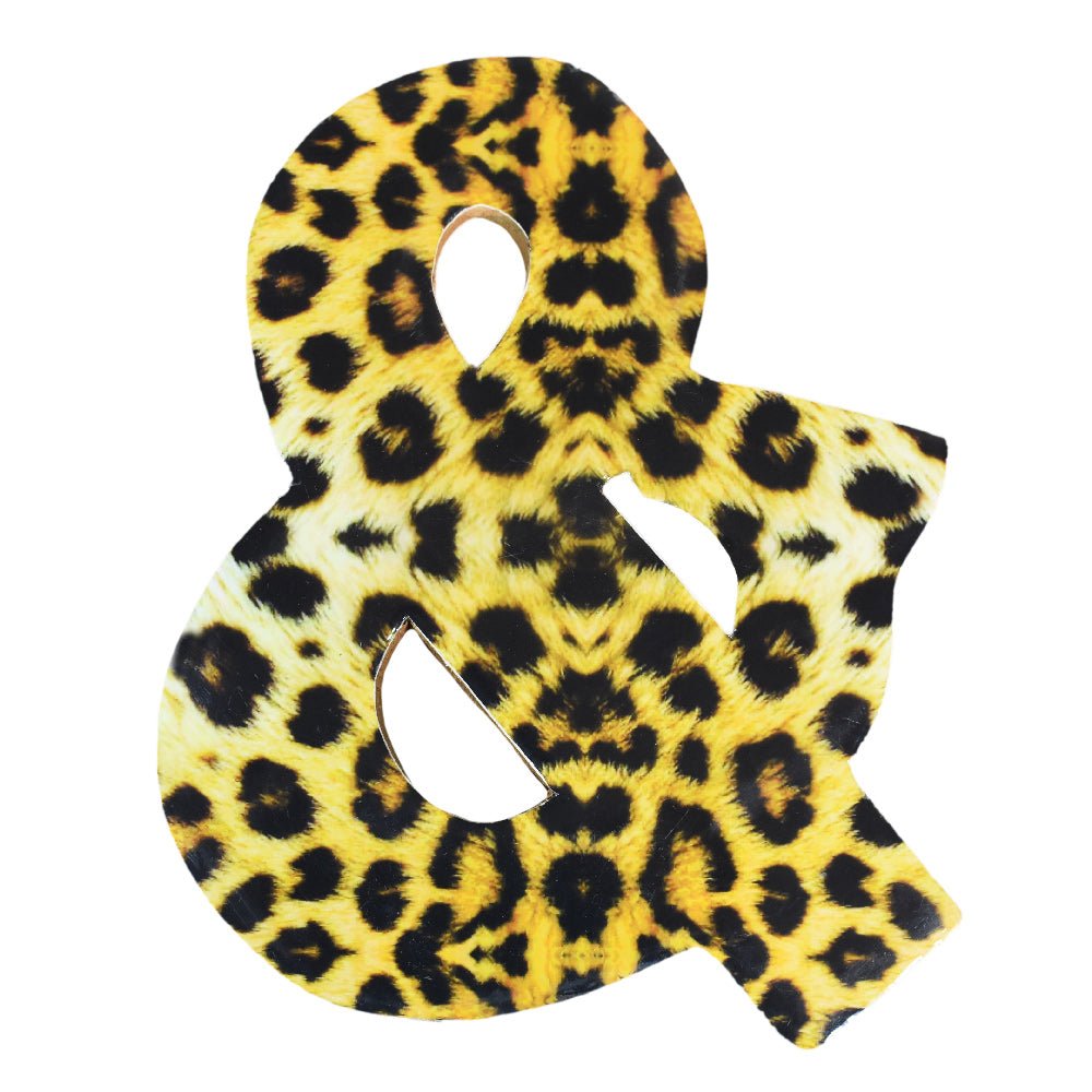 Wild Cheetah Print Mango Wood Letter Block - BBH HOMES LLC