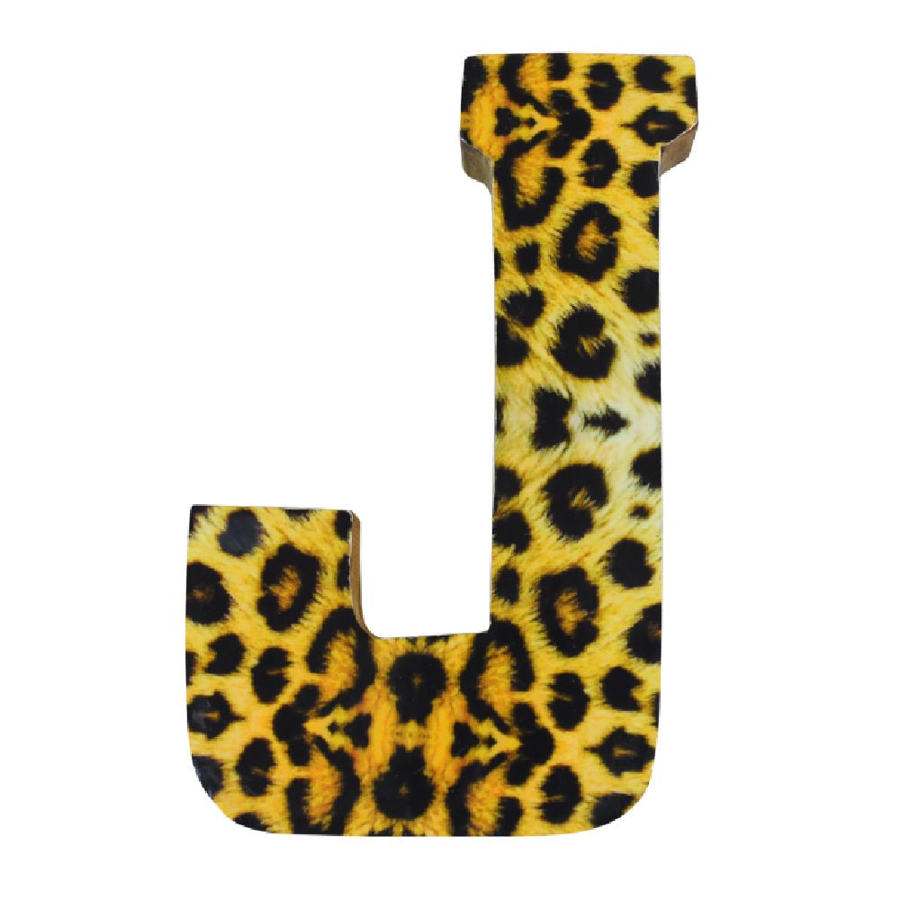 Wild Cheetah Print Mango Wood Letter Block - BBH HOMES LLC