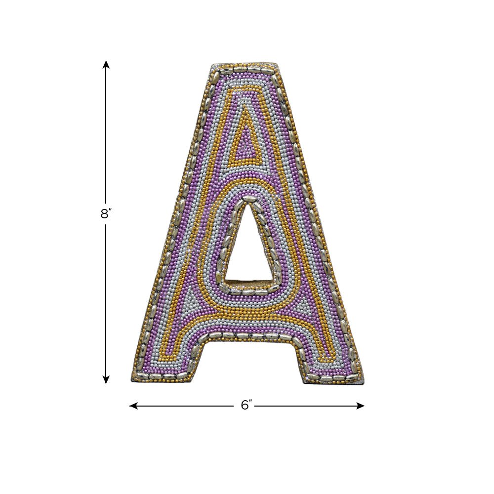 Zari Embellished Mango Wood Letter Blocks - BBH HOMES LLC