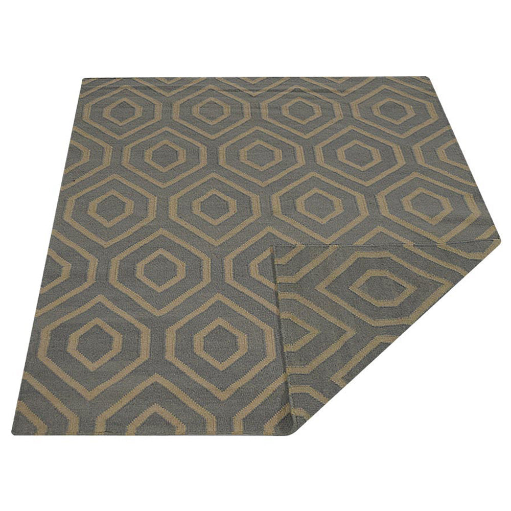 Upernavik Hand Woven Flat Weave Kilim Wool Area Rug