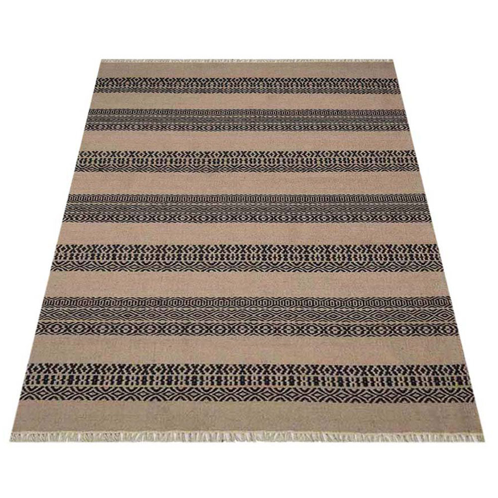 Sand Stripes Flat Weave Kilim Wool Rug