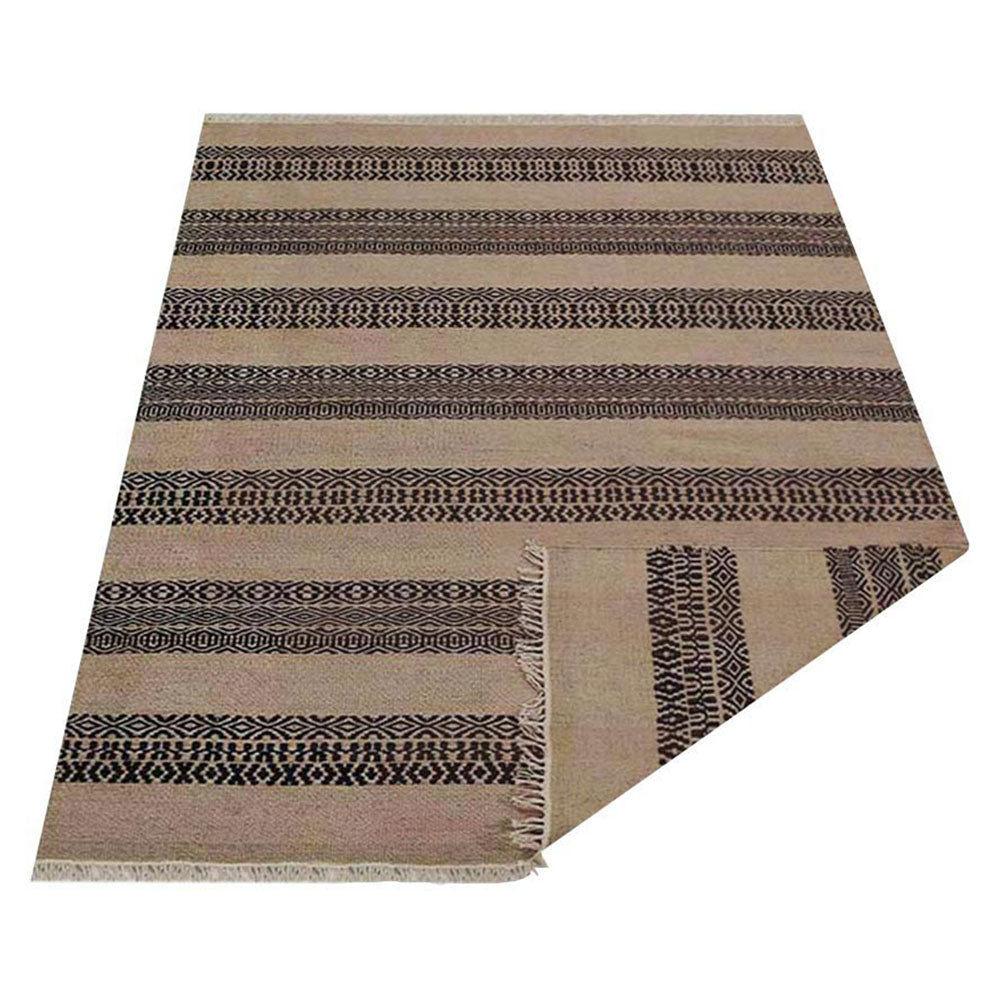 Sand Stripes Flat Weave Kilim Wool Rug