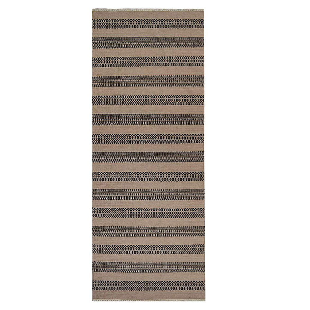 Sand Stripes Flat Weave Kilim Wool Rug