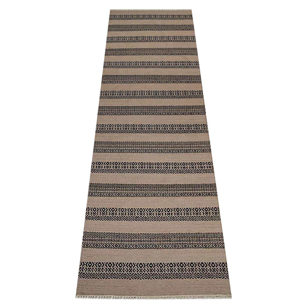 Sand Stripes Flat Weave Kilim Wool Rug