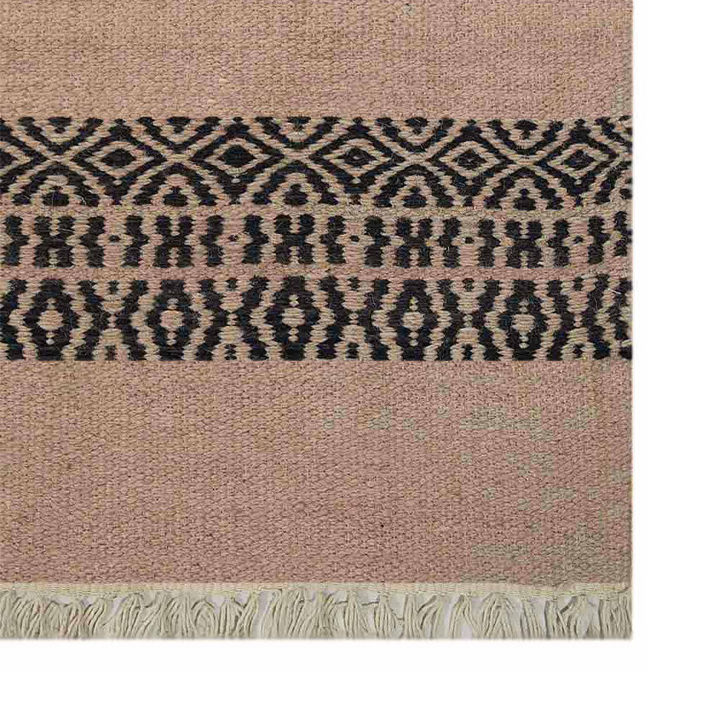 Sand Stripes Flat Weave Kilim Wool Rug