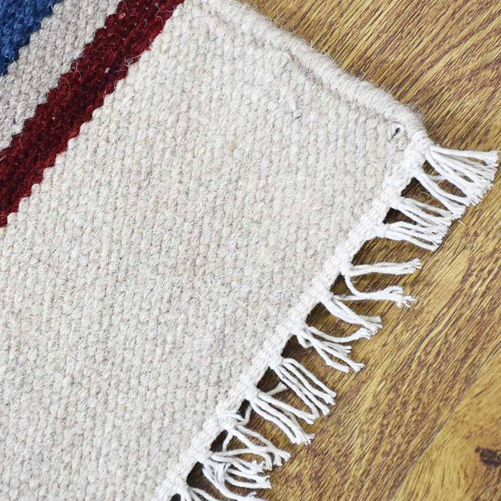 Elys Hand Woven Flat Weave Kilim Wool Area Rug