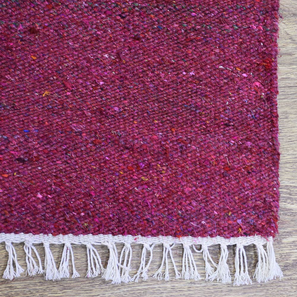 Pink Hand Woven Flat Weave Skittles Kilim Rug