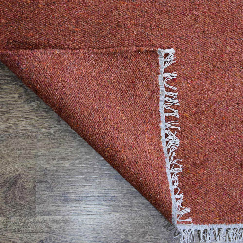 Rust Hand Woven Flat Weave Skittles Kilim Rug