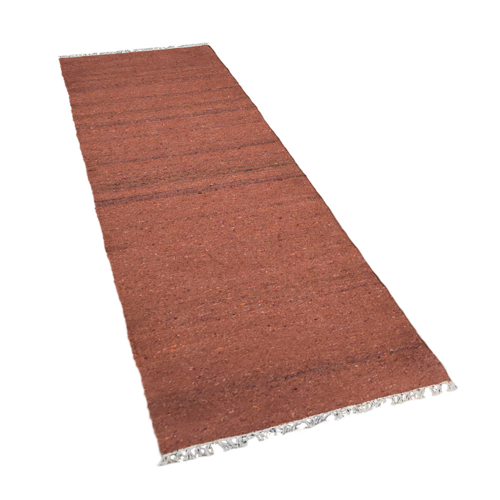 Rust Hand Woven Flat Weave Skittles Kilim Rug