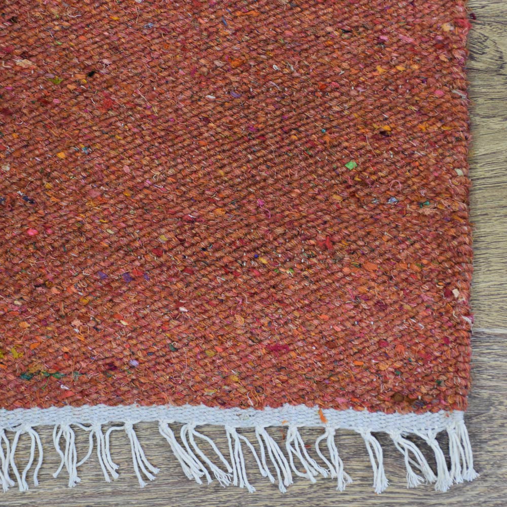 Rust Hand Woven Flat Weave Skittles Kilim Rug