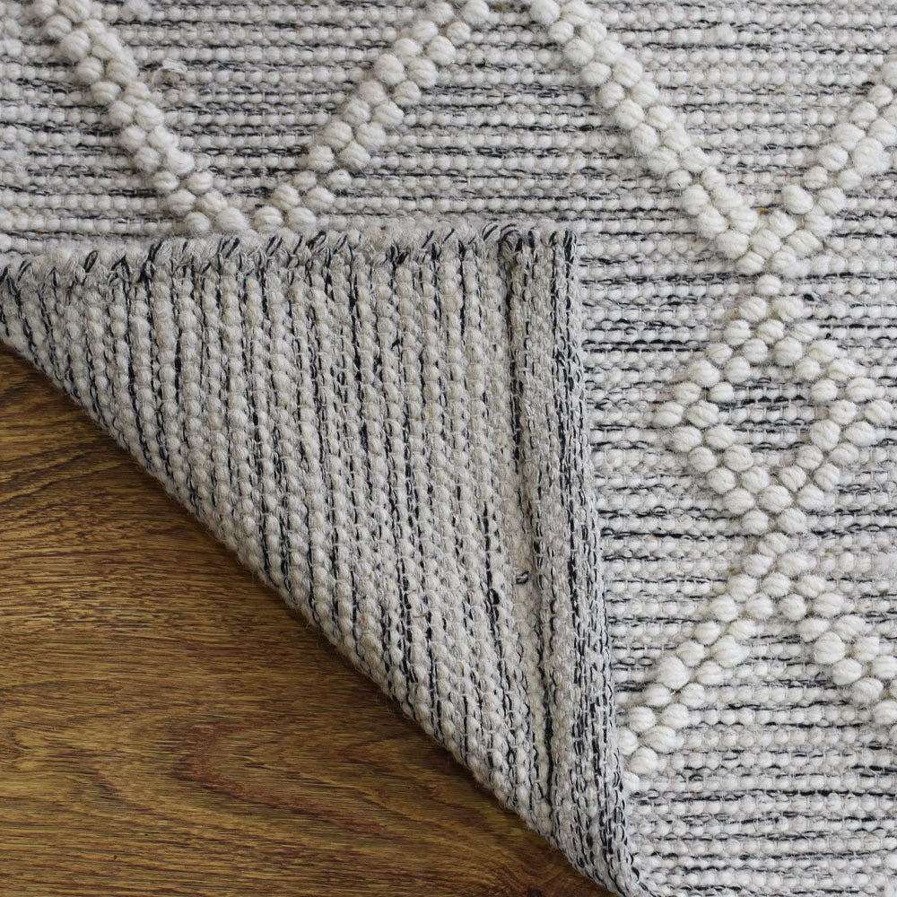 Wade Hand Woven Flat Weave Ivory & Black Rug