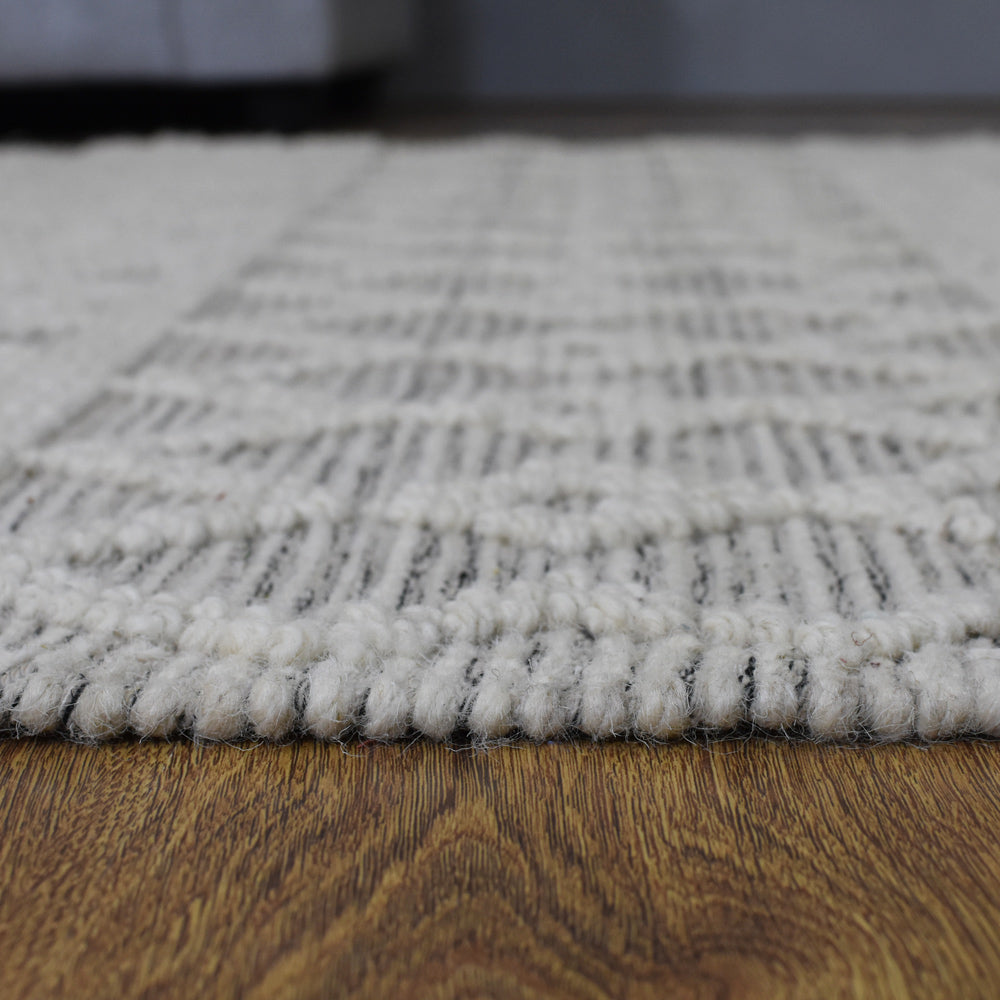 Wade Hand Woven Flat Weave Ivory & Black Rug