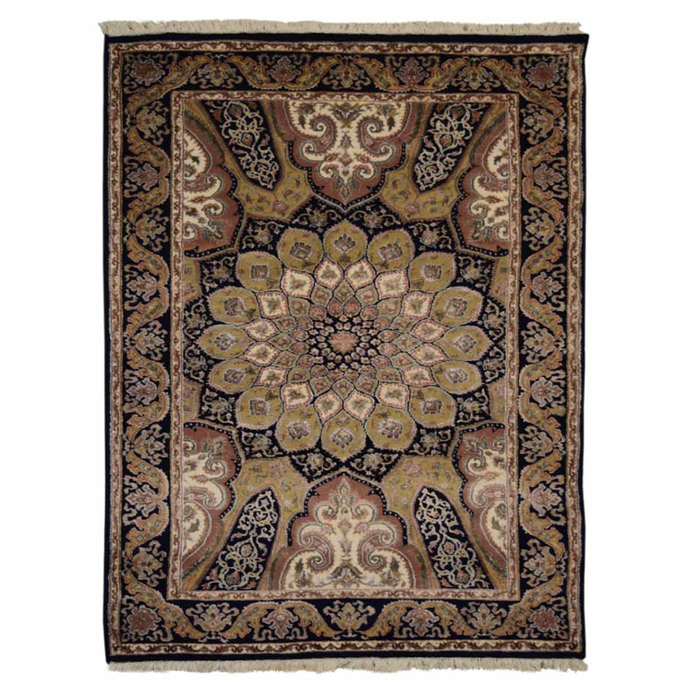 Padma Hand Knotted Isfahan Oriental Blue Rug