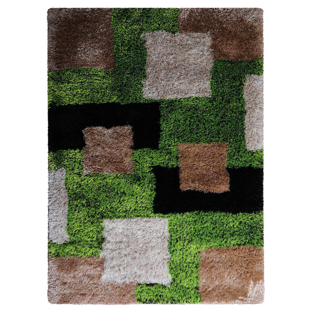 Pixel Maze Hand Tufted Shag Rug