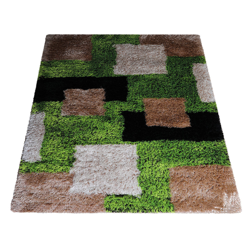 Pixel Maze Hand Tufted Shag Rug