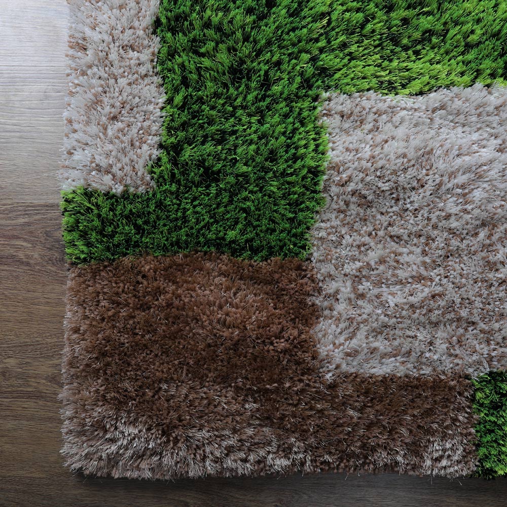 Pixel Maze Hand Tufted Shag Rug