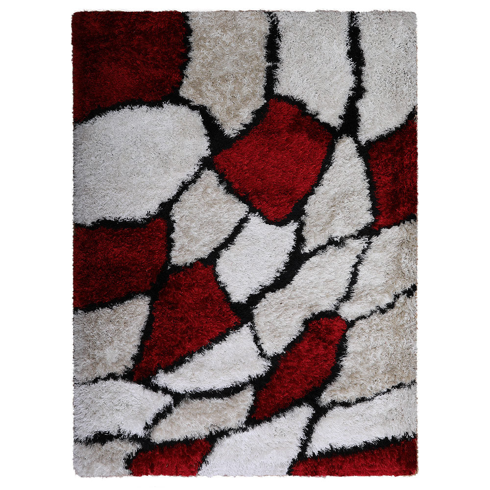 Crimson Shards Hand Tufted Shag Rug