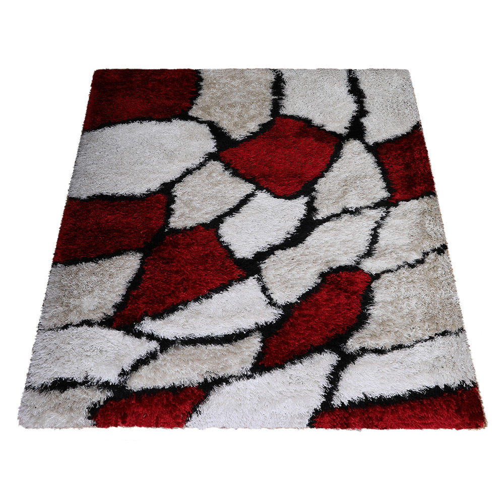 Crimson Shards Hand Tufted Shag Rug