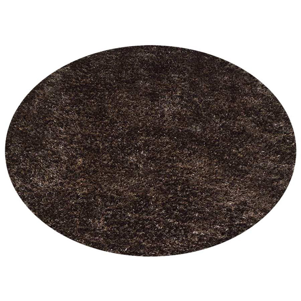 Solid Gray Shag Polyester Area Rug