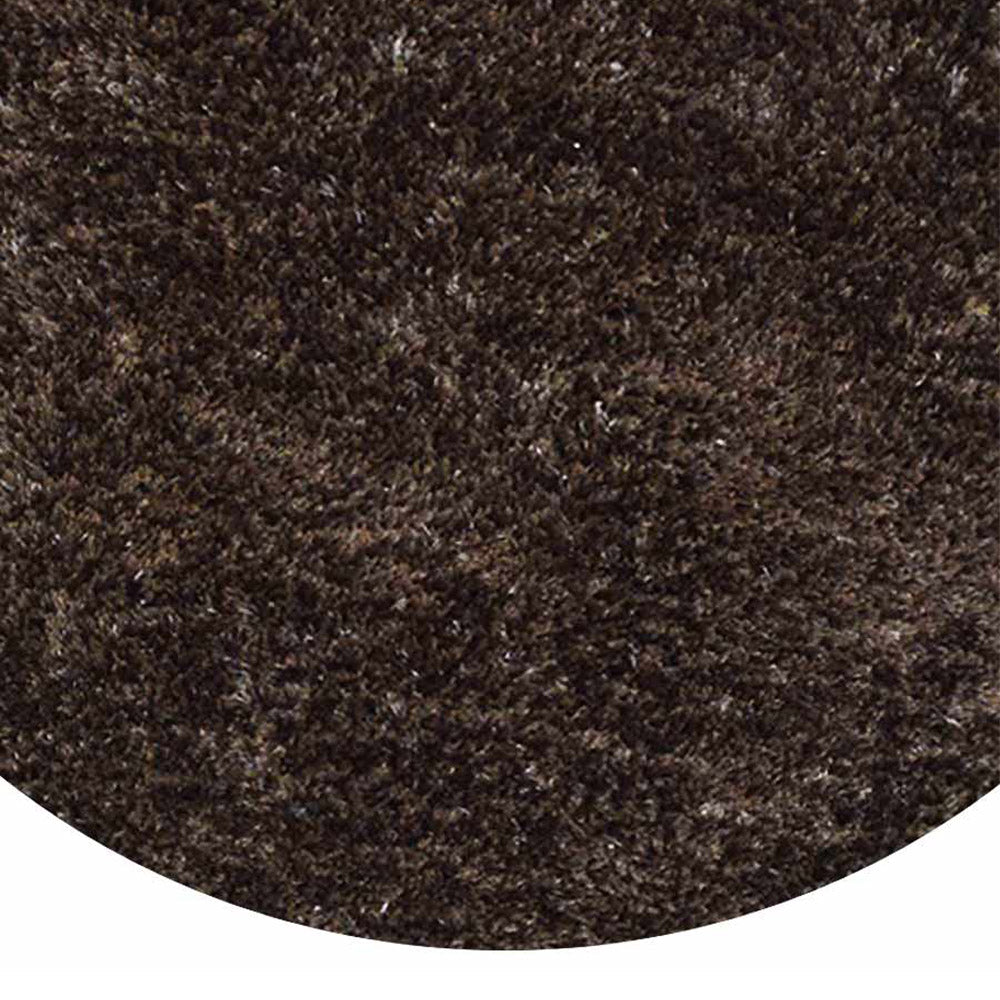 Solid Gray Shag Polyester Area Rug