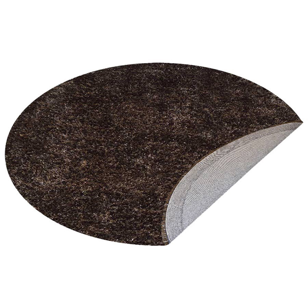 Solid Gray Shag Polyester Area Rug