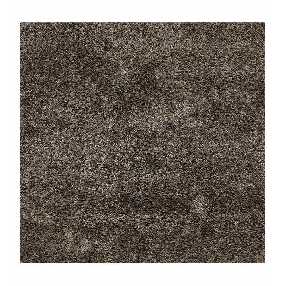 Solid Gray Shag Polyester Area Rug