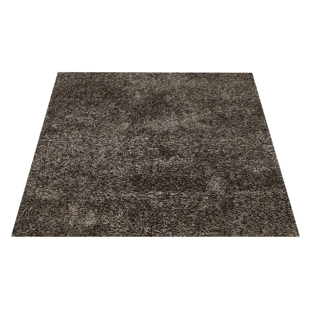 Solid Gray Shag Polyester Area Rug