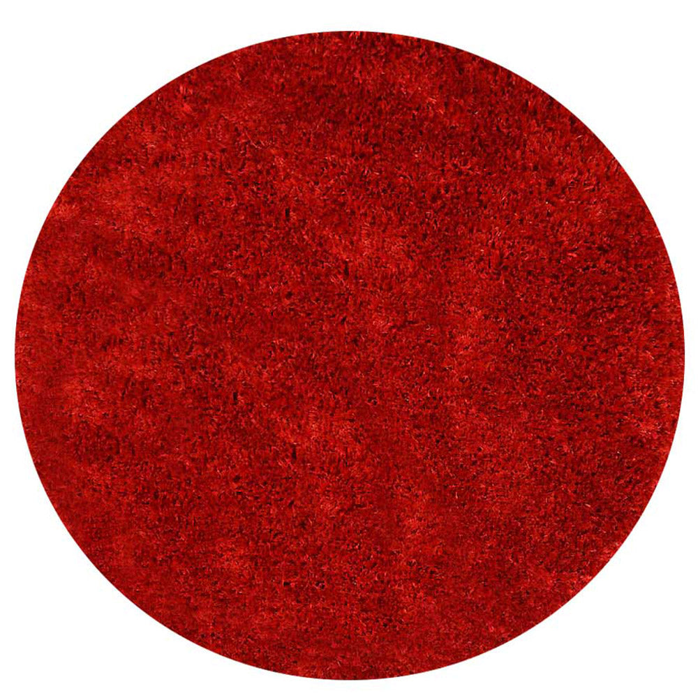 Laal Shag Polyester Area Rug