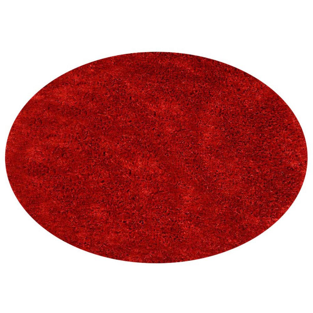 Laal Shag Polyester Area Rug