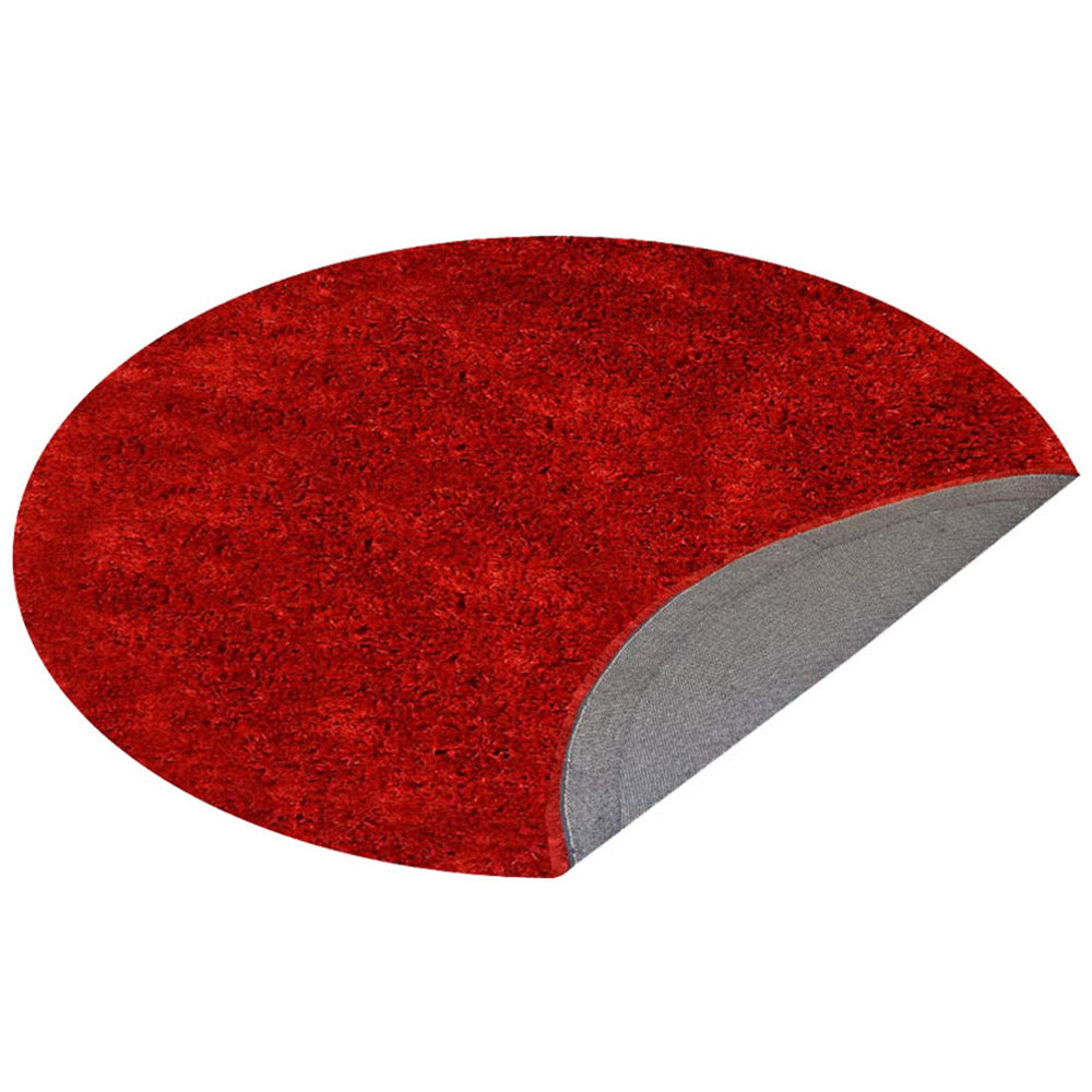 Laal Shag Polyester Area Rug