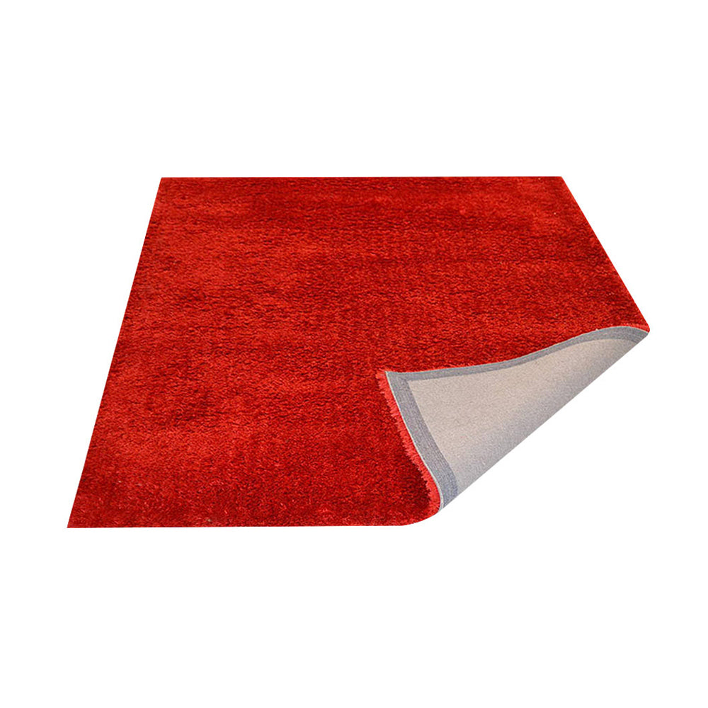 Laal Shag Polyester Area Rug