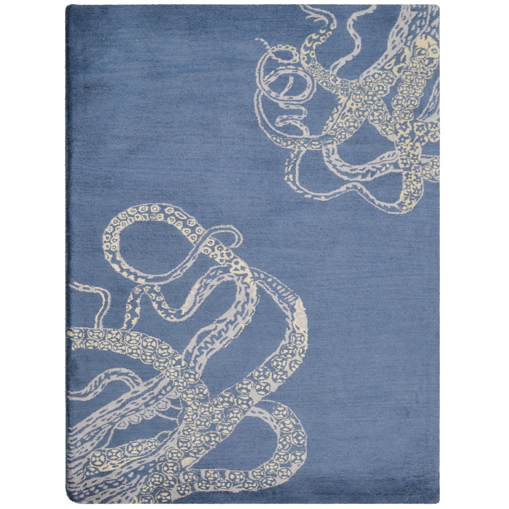 Octopus Hand Tufted Wool Ractangle Area Rug