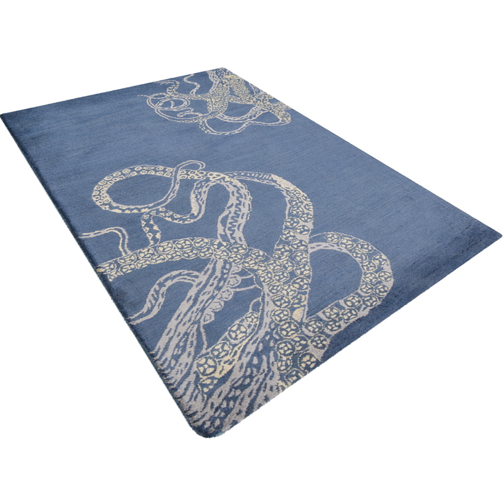 Octopus Hand Tufted Wool Ractangle Area Rug