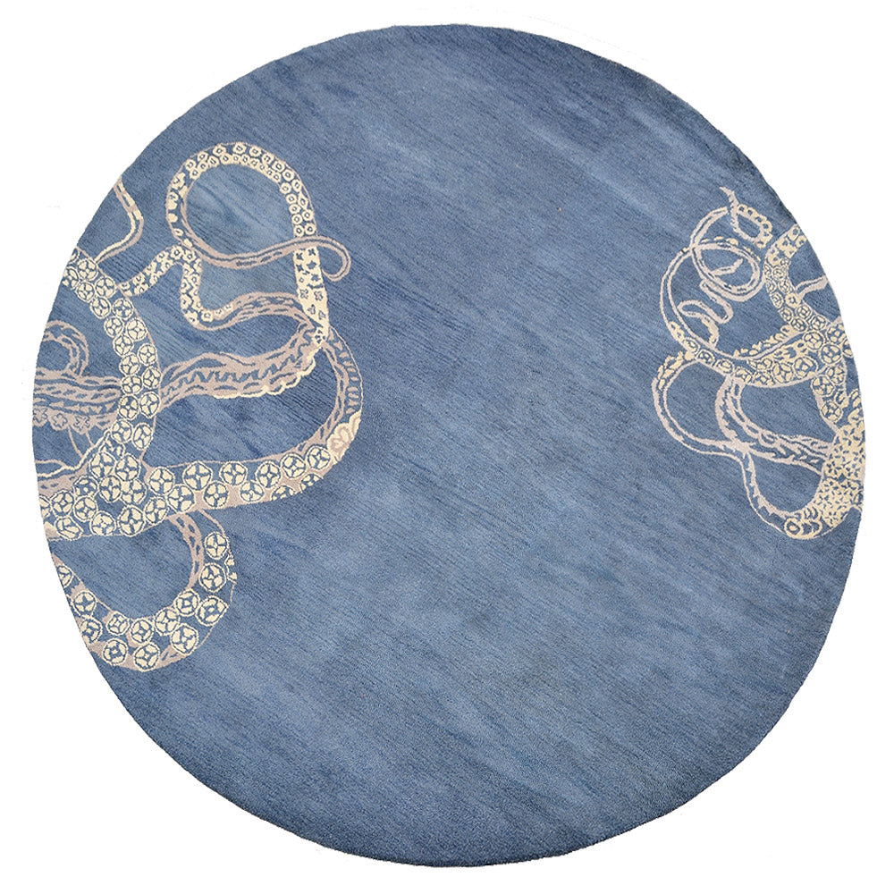 Octopus Hand Tufted Wool Ractangle Area Rug