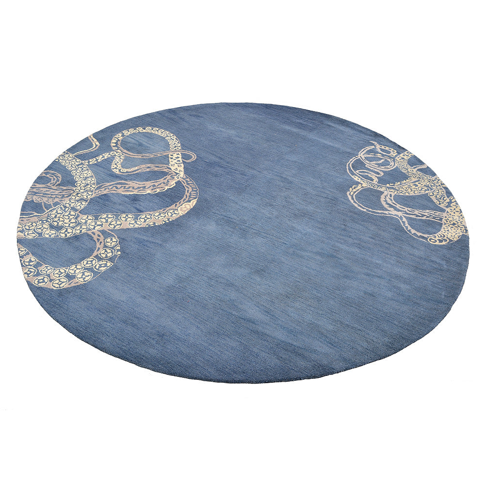 Octopus Hand Tufted Wool Ractangle Area Rug