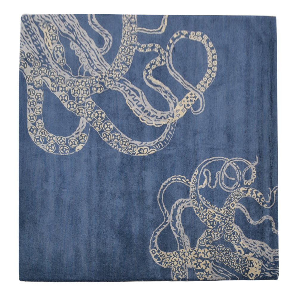 Octopus Hand Tufted Wool Ractangle Area Rug