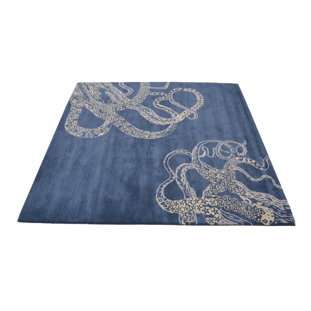 Octopus Hand Tufted Wool Ractangle Area Rug