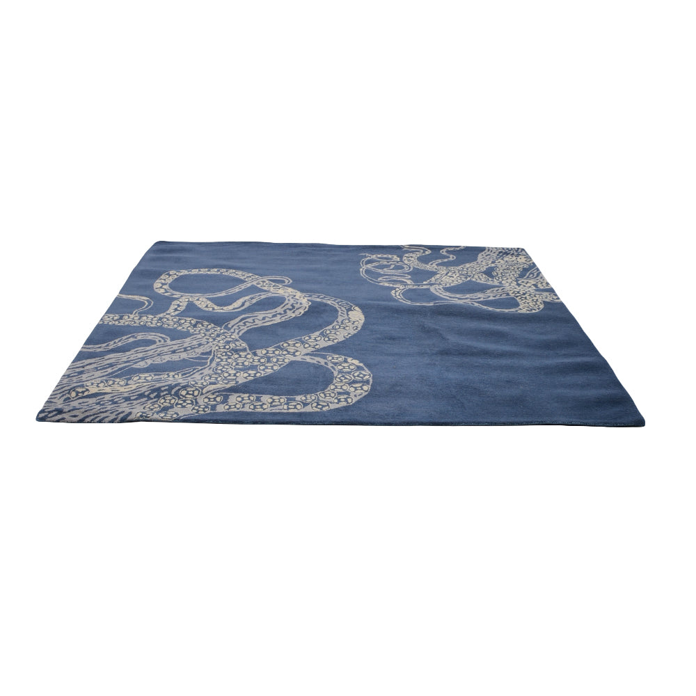 Octopus Hand Tufted Wool Ractangle Area Rug