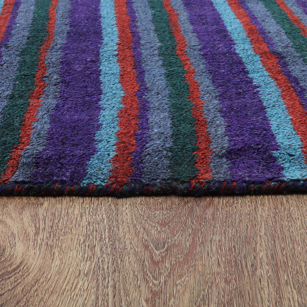 Striped Hand Knotted Rug