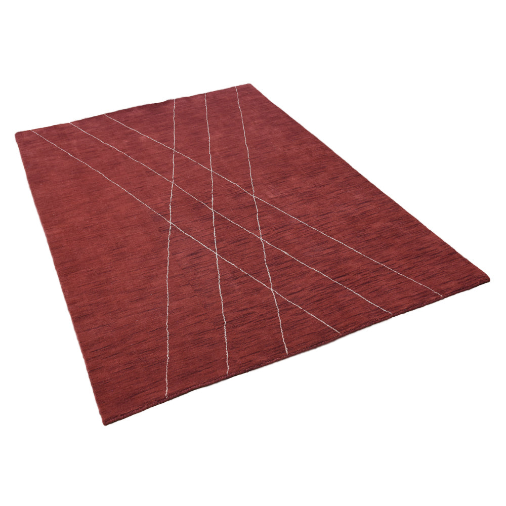 Ravi Hand Knotted Wool Red Area Rug