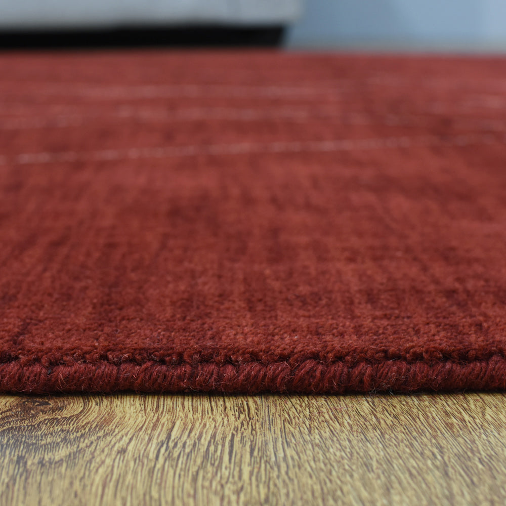Ravi Hand Knotted Wool Red Area Rug