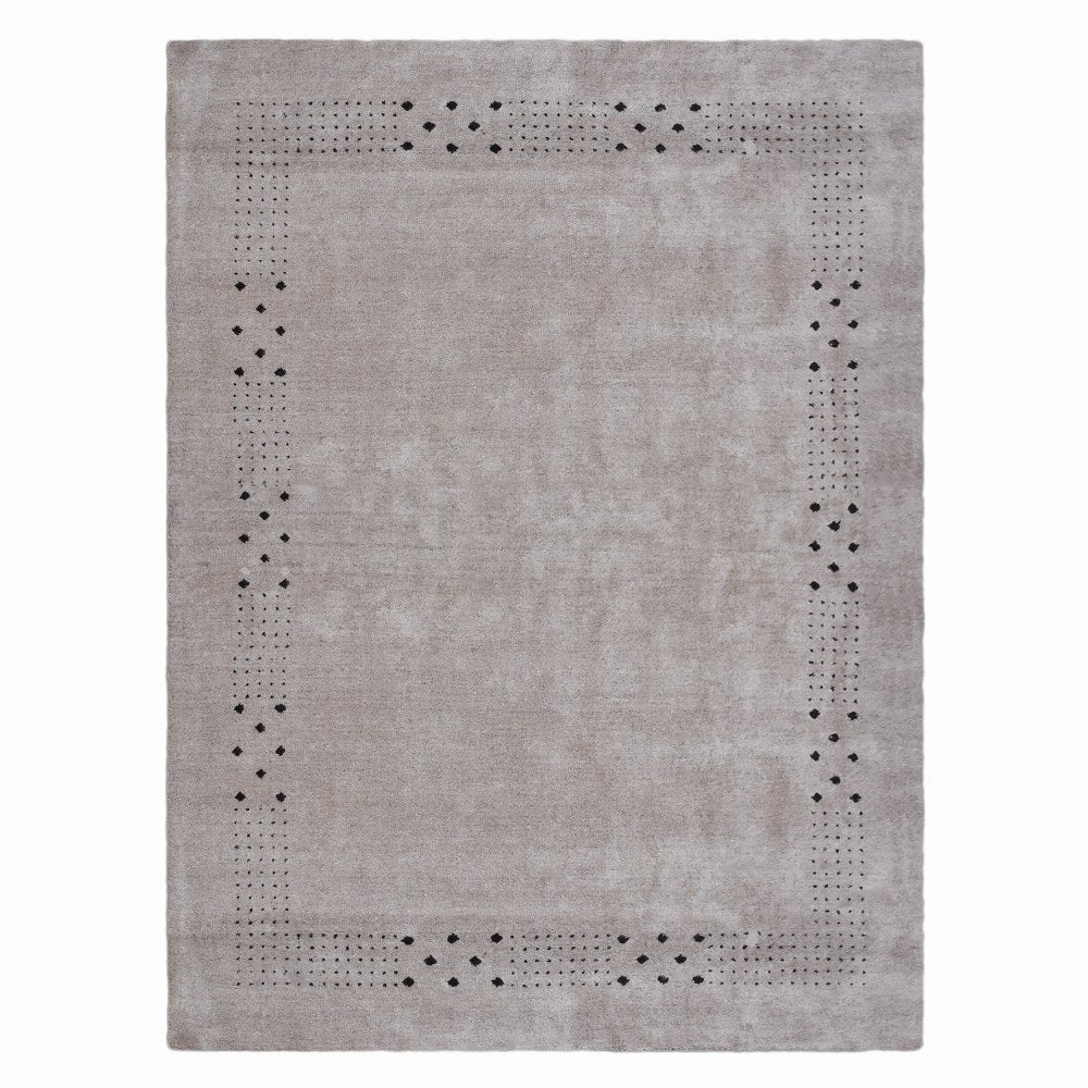 May Hand Knotted Silk & Wool Beige Area Rug