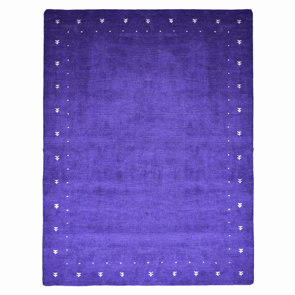 Violet Nightfall Hand Knotted Loom Silk Mix Area Rugs