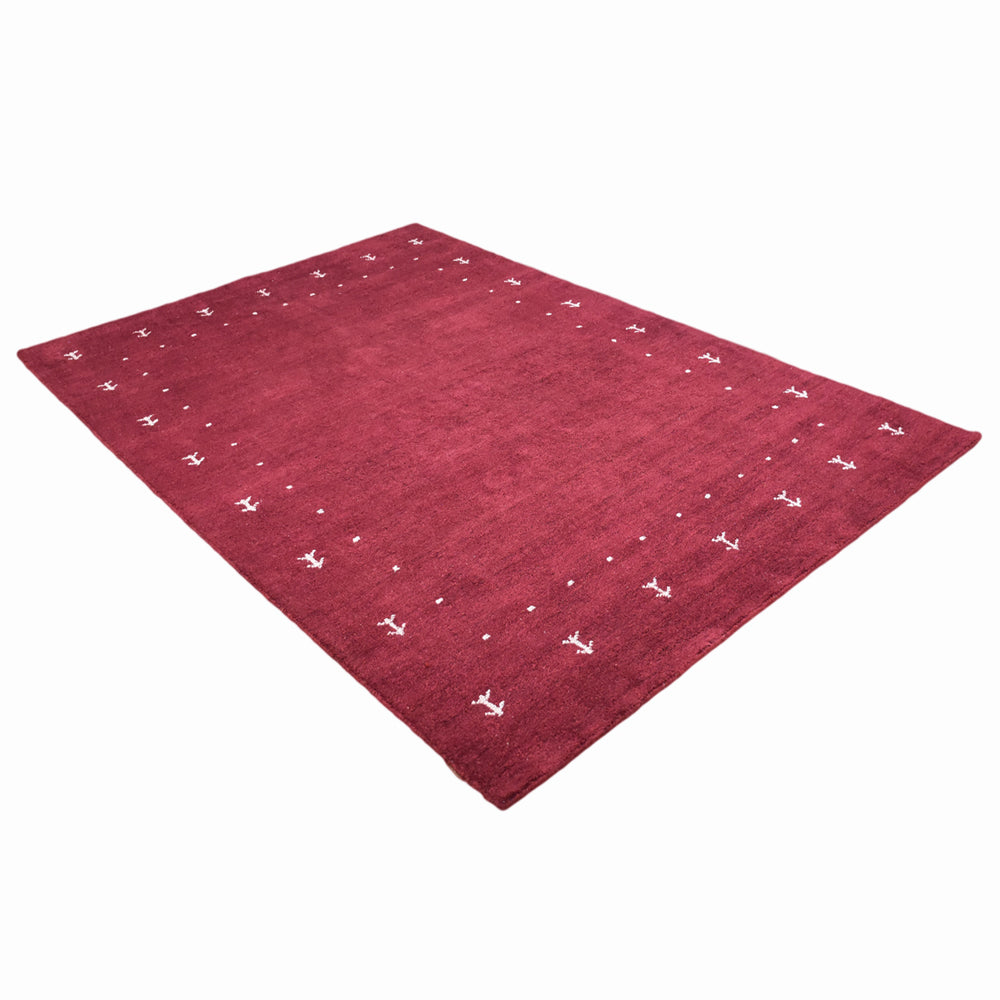 Dale Hand Knotted Silk & Wool Red Area Rug