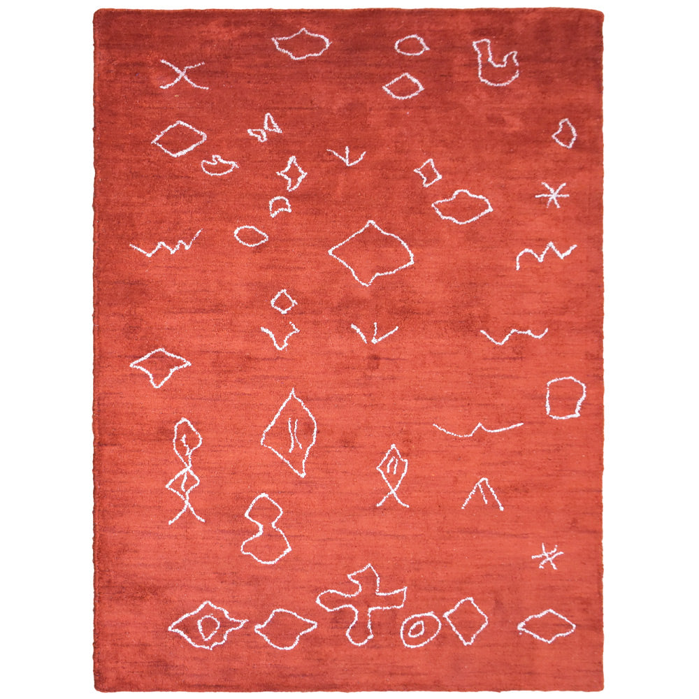 Max Hand Knotted Silk & Wool Red Area Rug