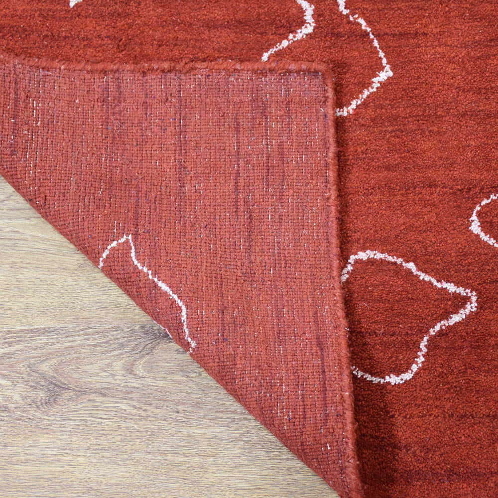 Max Hand Knotted Silk & Wool Red Area Rug