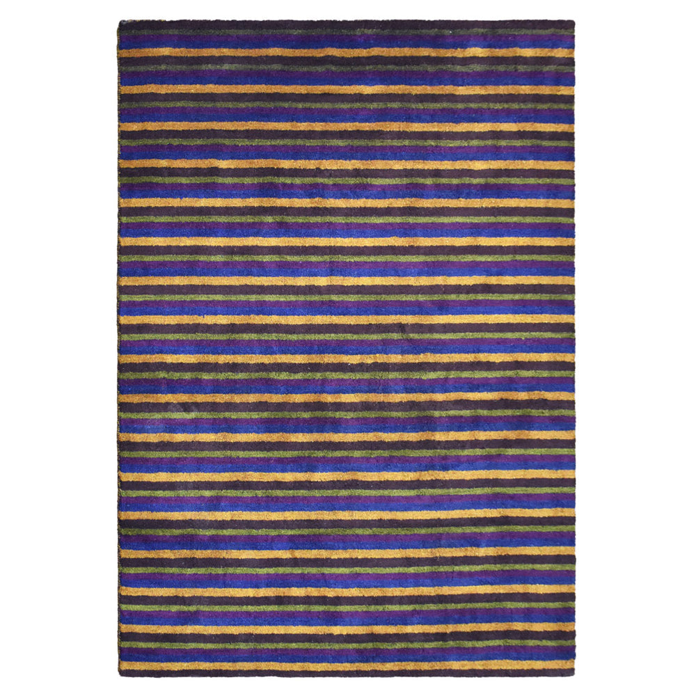 Multicolor Hand Knotted Silk & Wool Rug