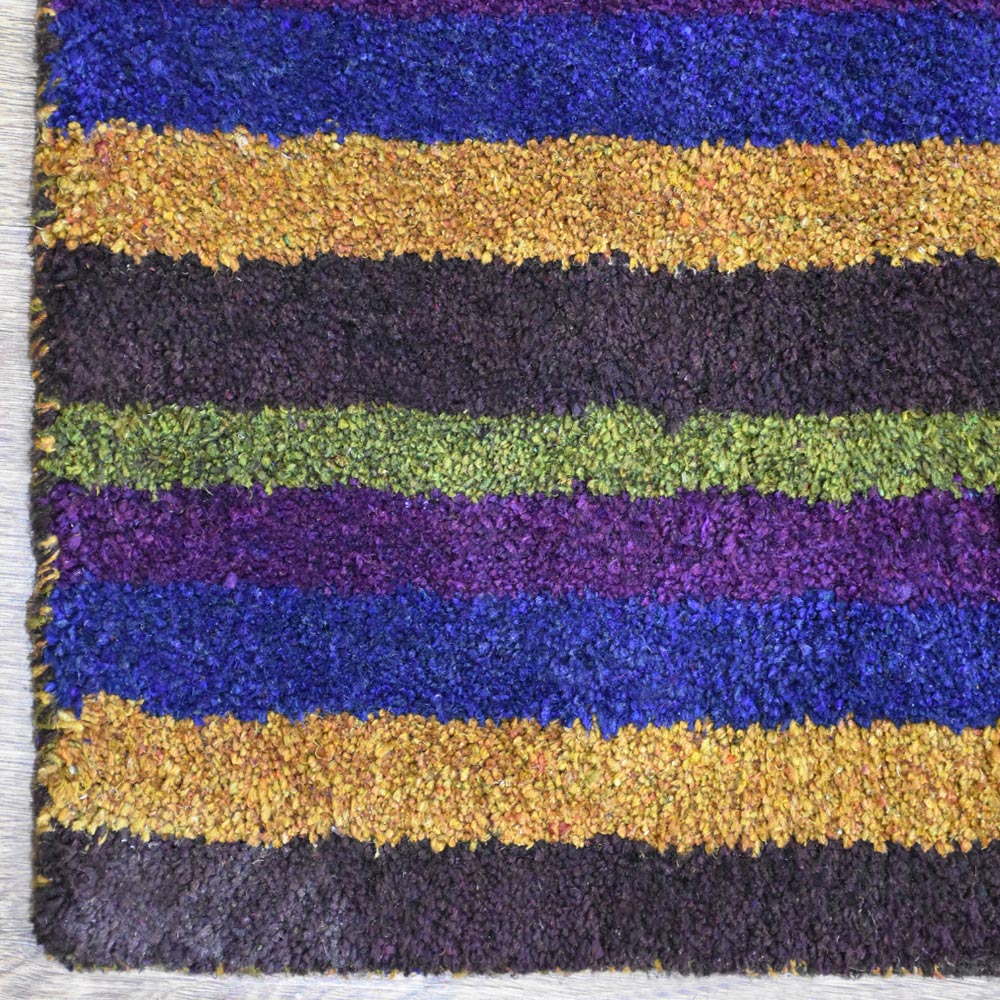 Multicolor Hand Knotted Silk & Wool Rug