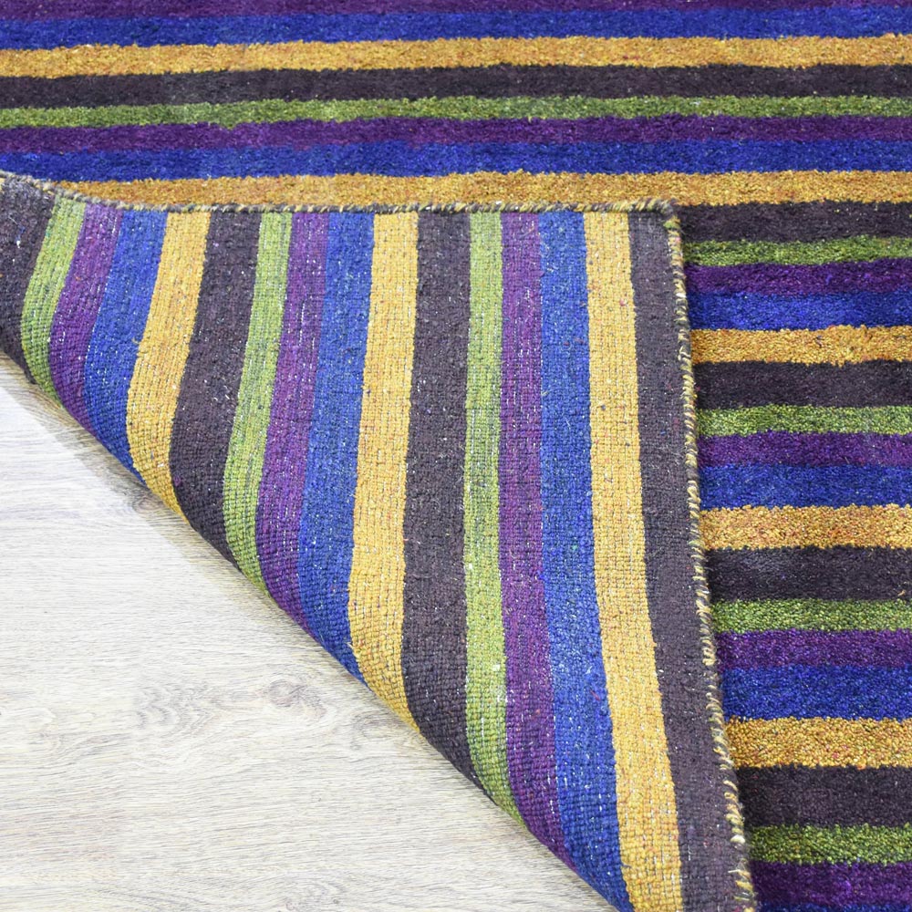 Multicolor Hand Knotted Silk & Wool Rug